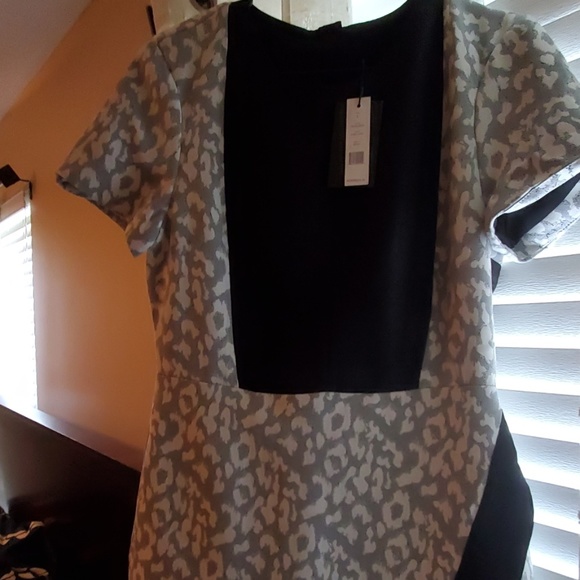 Black and grey animal print Shift Dress - Picture 2 of 4